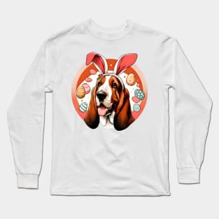 Basset Fauve de Bretagne with Bunny Ears Easter Joy Long Sleeve T-Shirt